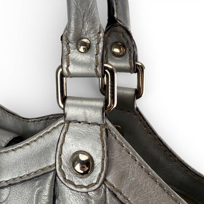 GUCCI GG LARGE SUKEY TOTE BAG SILVER