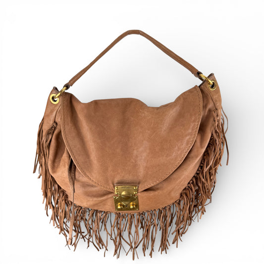 MIU MIU FRINGED HOBO BAG NAPPA AVIATOR