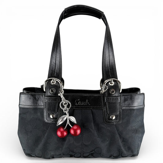 COACH SOHO BLACK PLEATED SHOULDER BAG