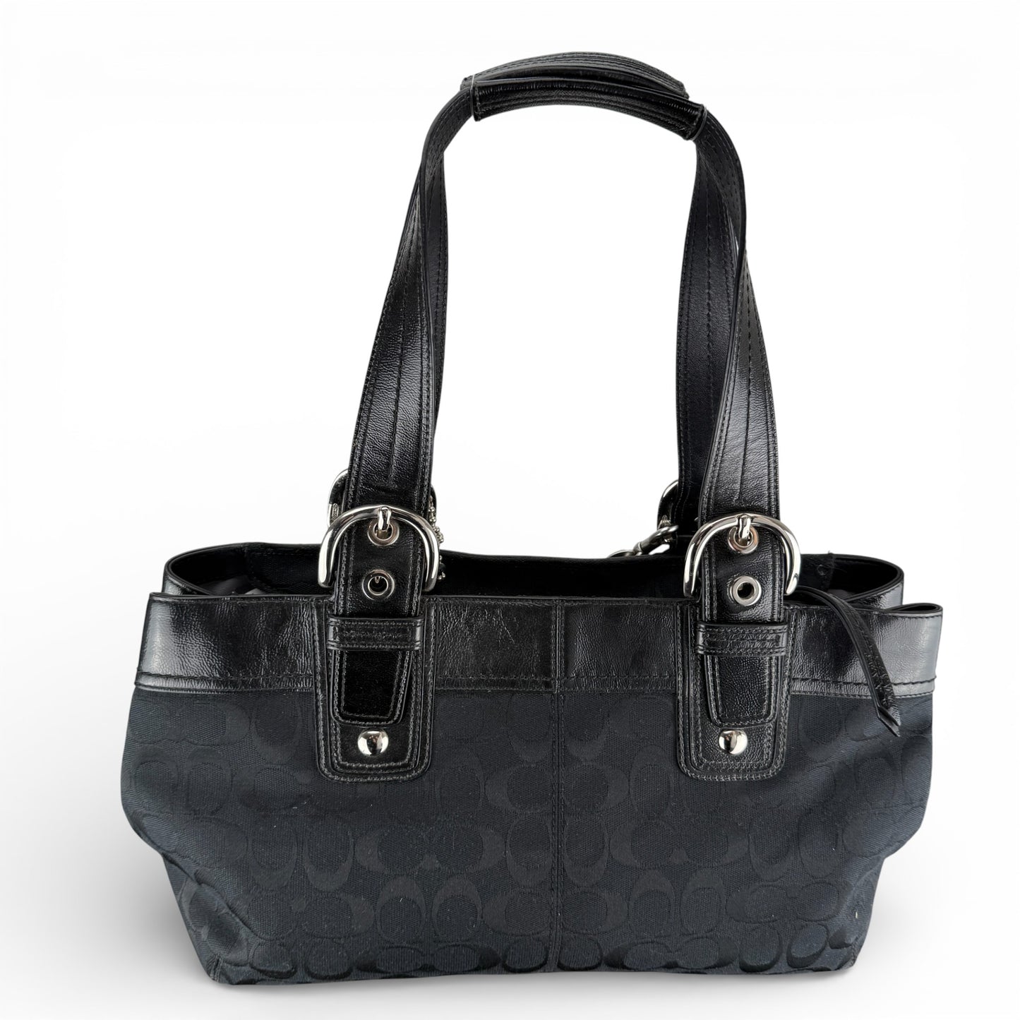 COACH SOHO BLACK PLEATED SHOULDER BAG