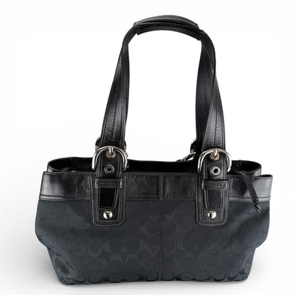 COACH SOHO BLACK PLEATED SHOULDER BAG