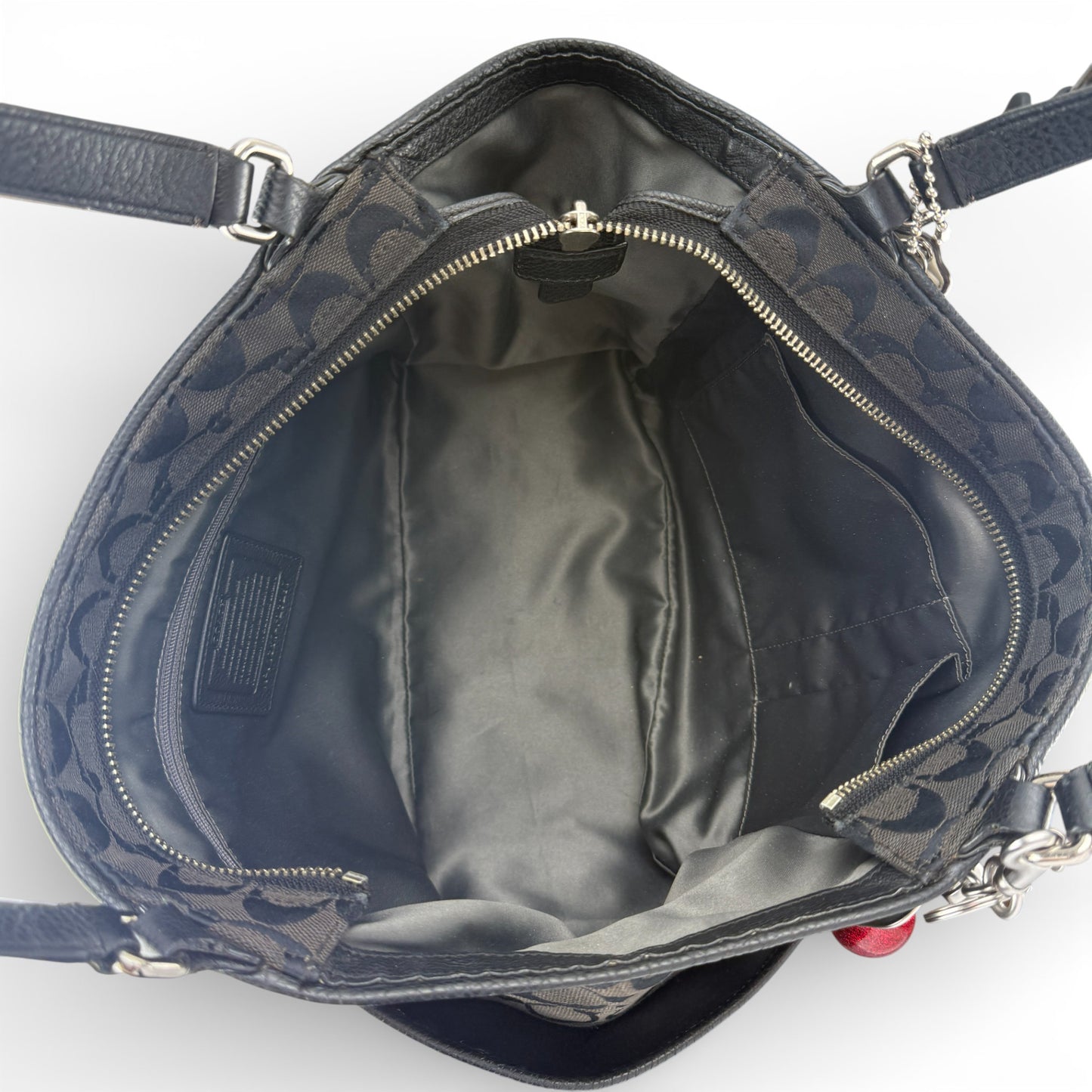 COACH SIGNATURE BLACK SHOPPER BAG