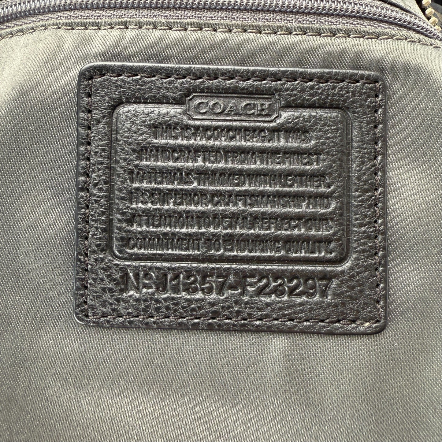 COACH SIGNATURE BLACK SHOPPER BAG