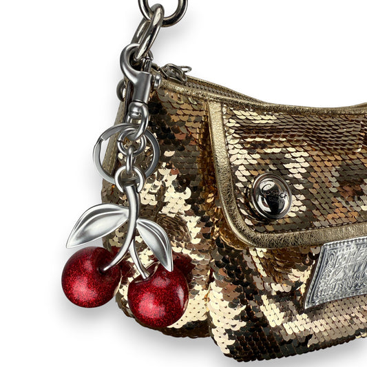 COACH SIGNATURE POPPY GROOVY GOLD SEQUIN CROSSBODY BAG