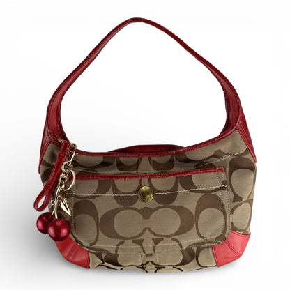 COACH SIGNATURE RED ERGO BAG