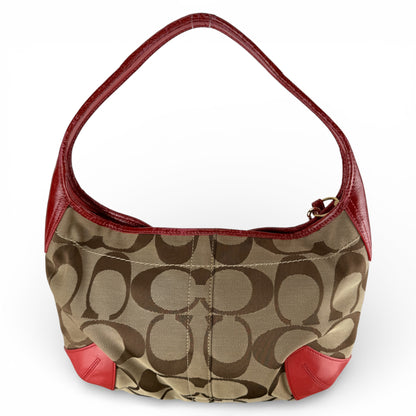 COACH SIGNATURE RED ERGO BAG