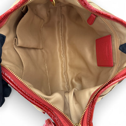 COACH SIGNATURE RED ERGO BAG