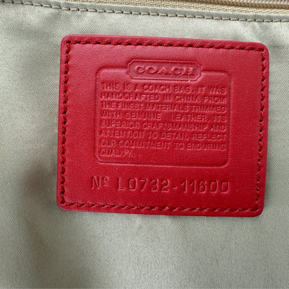 COACH SIGNATURE RED ERGO BAG