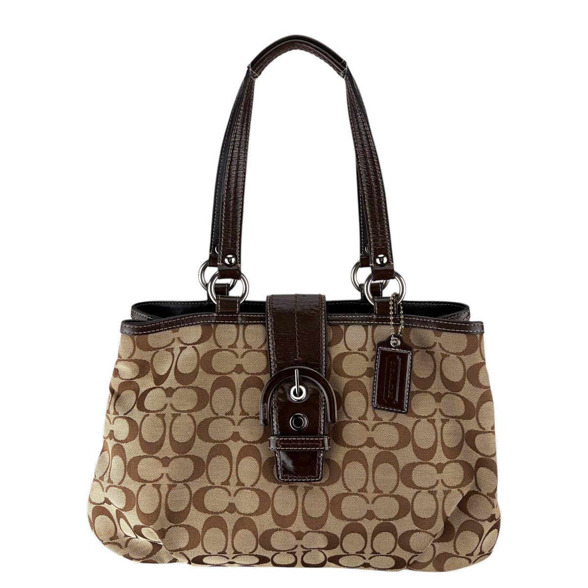 COACH SIGNATURE CANVAS &amp; LEATHER CROSSBODY BAG 