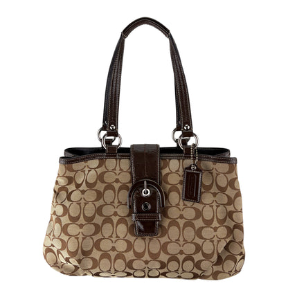 COACH SIGNATURE CANVAS &amp; LEATHER CROSSBODY BAG 