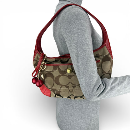 COACH SIGNATURE RED ERGO BAG