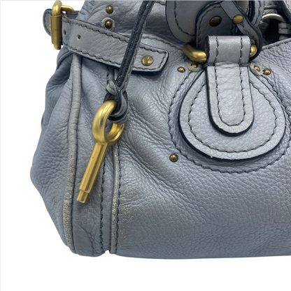 CHLOE PADDINGTON LEATHER BAG LIGHT GREY